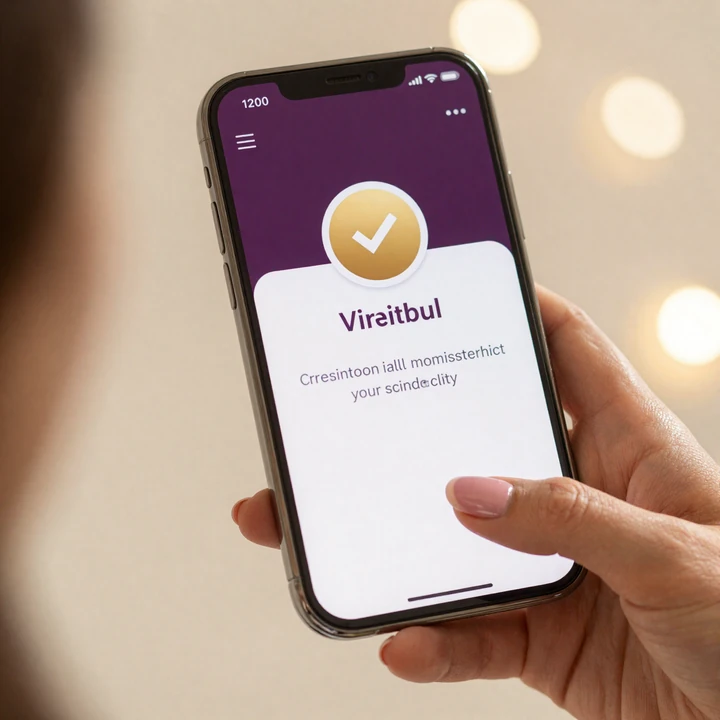 Verified profile badge with liveness detection on a private dating site app screen